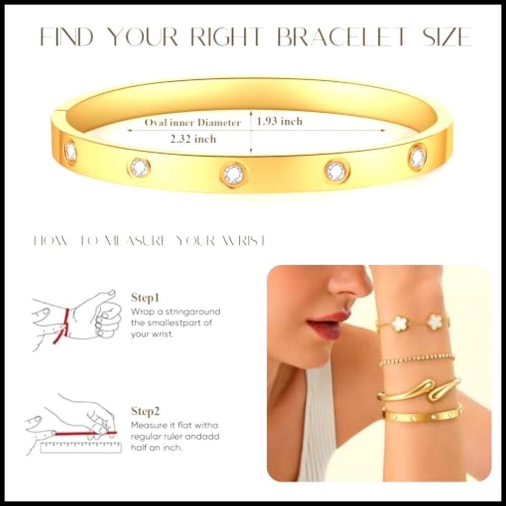 Gold-Plated Bracelet Set Stackable Adjustable Cuf… - image 4